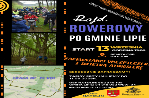 Plakat - Rajd rowerowy po Gminie Lipie