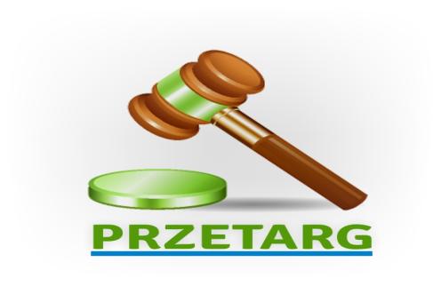 młotek i napis przetarg